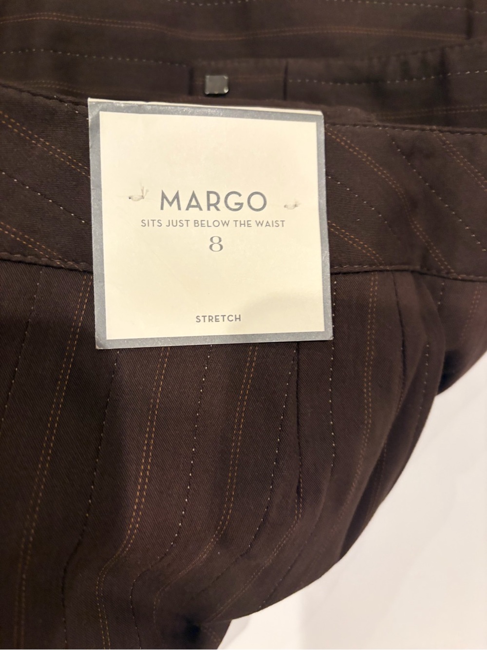 NWT Ann Taylor "Margo" Brown Pinstripe 2-Piece Pant Suit Set - Size 8 - Picture 8 of 14